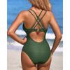 CHARMLEAKS Женский цельный купальник крючком с глубоким V-образным вырезом и ремешками, купальный костюм, Монокини, купальник