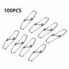 100PCS Stainless Steel Fishing Safety Snaps High Strength Fishing Cross Lock Snaps  Sea Fishing