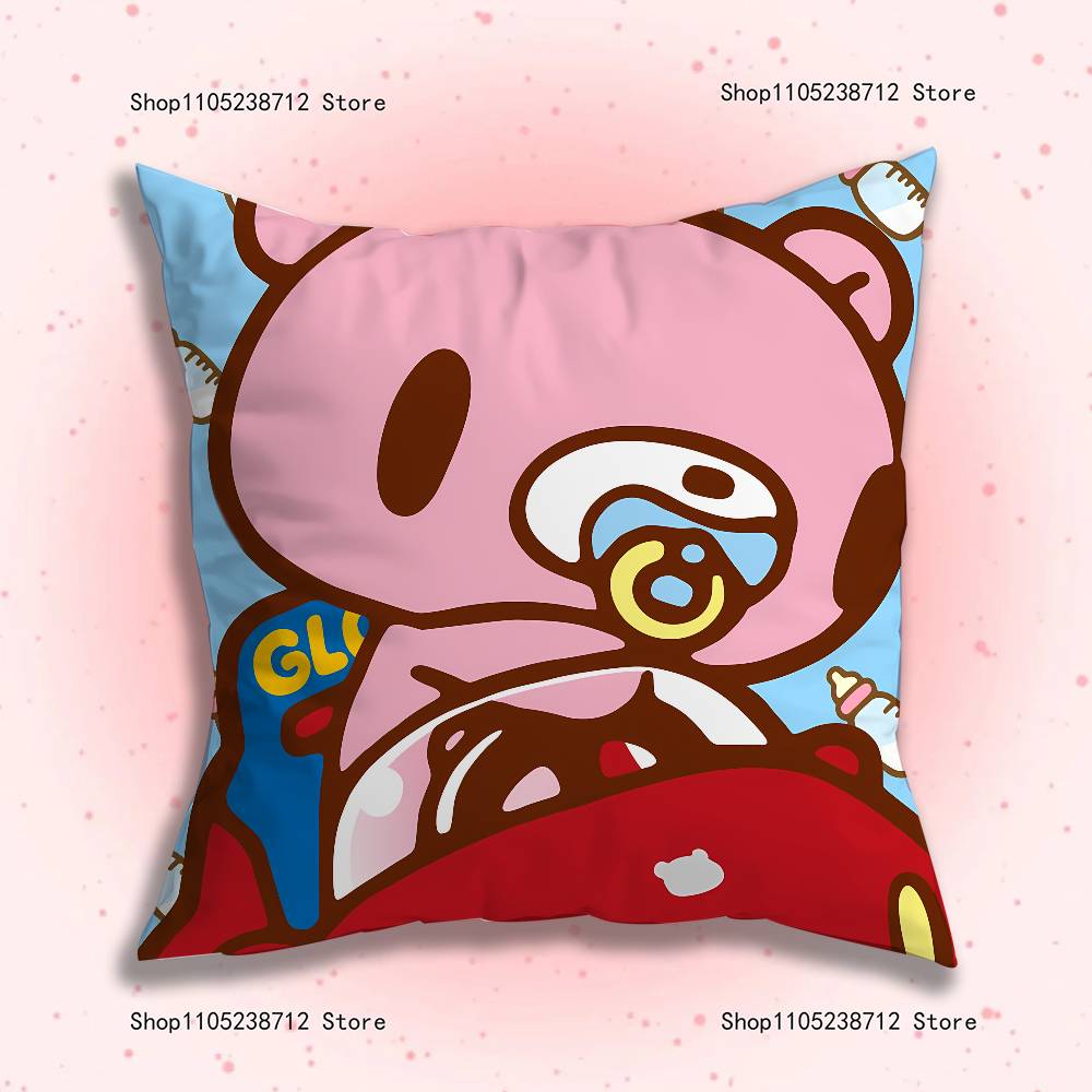 Cartoon G-Gloomy Bear Pillow Covers Cartoon Sofa Decorative Home Double-Sided Printing Short Plush Cute Cushion Cover