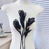 1 Pair Magnolia Flower Applique Organza 3D Sweater Dress Blouse Decor DIY Stitching Clothing Accessories Wedding Party Clothes Adornment