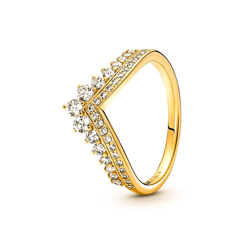 Кольцо-корона из серебра 925 пробы с позолотой 18 карат, Европа, оригинальный золотой цвет, кольцо на палец с бабочкой, женское, изящное ювелирное украшение, подарок