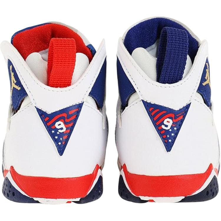 Jordan Air Jordan 7 Sweater Высокие Детские Кроссовки Бело-Синие Для Младенцев и Малышей 304772-133