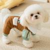Autumn and Winter Dog Maillard Pocket Patch Traction Four-legged Cotton-padded Coat Medium and Small Dog Cat Warm Pet Clothes