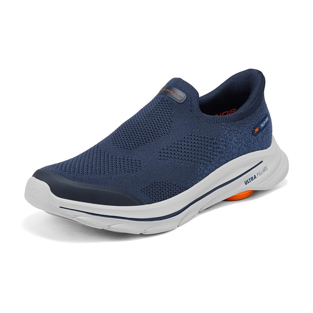 Skechers Go Walk 8 Летние слипоны Мягкая подошва Легко надевать и снимать Удобная амортизация Спортивная обувь для ходьбы Дышащие Повседневная обувь Мужские кроссовки 216784-NVOR