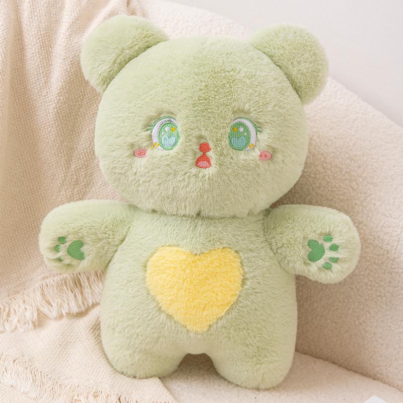 38cm Cuddle Animal Puppy Cat Bear Doll Cute Soft Rabbit Fur Healing Plush Toy Companion Dolls