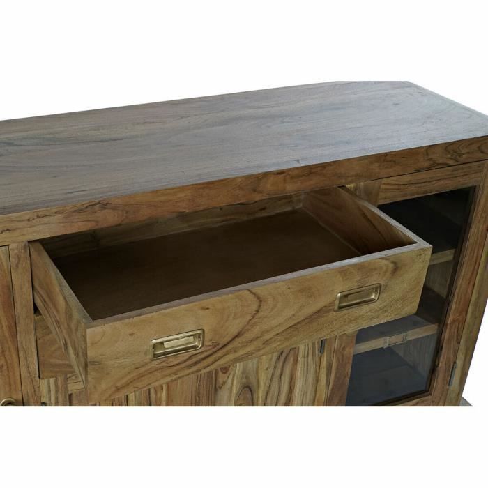 Buffet bas - Naturel - Acacia - 150 x 40 x 81 cm - 4 portes - 2 tiroirs