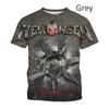 Лето 2024, новинка хэви-метал рок-группы Hellowen, мужская и женская футболка с круглым вырезом Stree с 3D принтом