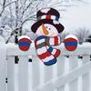 Snowman Fence Peeker Christmas Decoration Funny Wooden Christmas Fence Ornament Cute Snowman Peeking Yard Sign for Garden Courtyard Wall Holiday Home