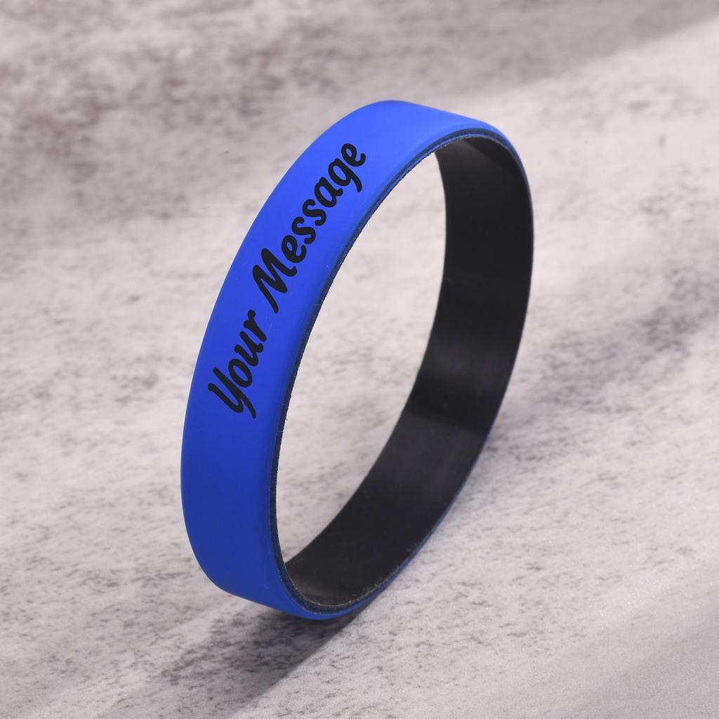 Personalized Silicone Wristbands Bracelet for Women Men, Customized Rubber Bangle, Engraved Gift for Events Party Awareness