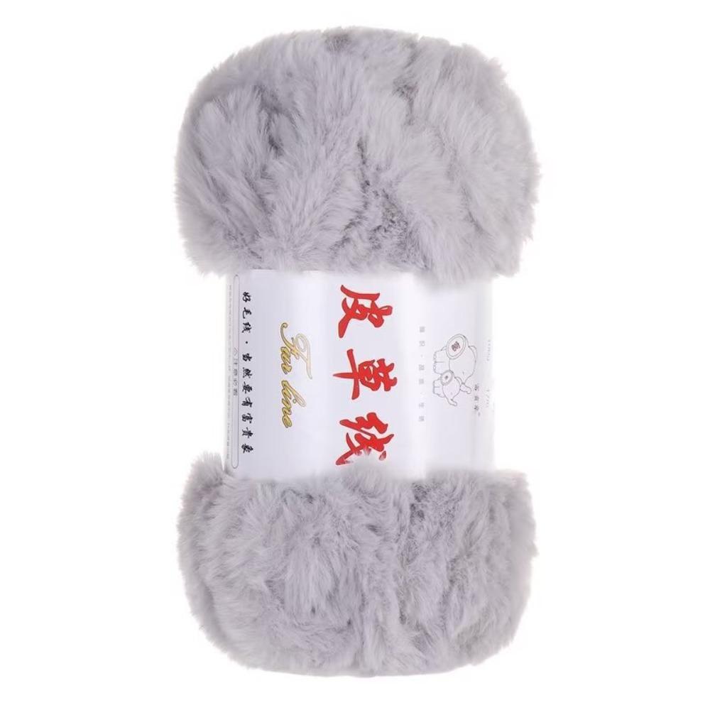 100g Roll Faux Fur Yarn Soft Material Anti-Pilling Chunky Fur Yarn Fluffy Texture Solid Color Fluffy Yarn Knit Scarf Hat