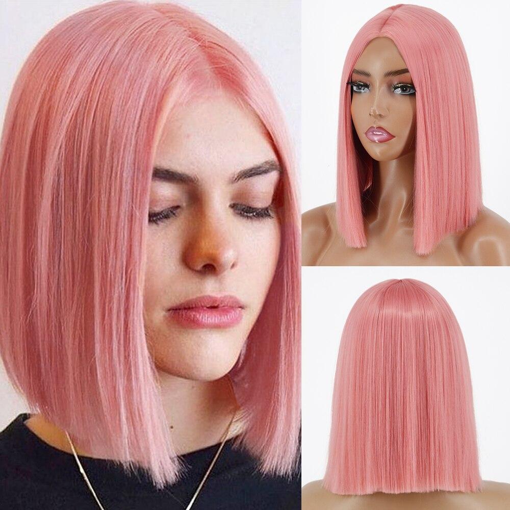 XINRAN Короткий прямой черный парик длиной до плеч для женщин, Хэллоуин, косплей, термостойкое синтетическое волокно, модные парики в стиле Лолиты