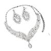 2Pcs/set Shining Rhinestone Jewelry Set Crystal Necklace Earrings Set  Party