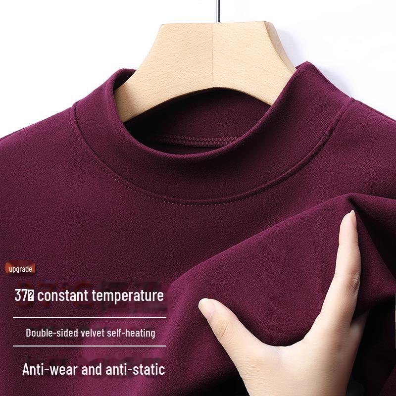 Men's Double-Sided German Velvet Long-Sleeve Warm Turtleneck Top