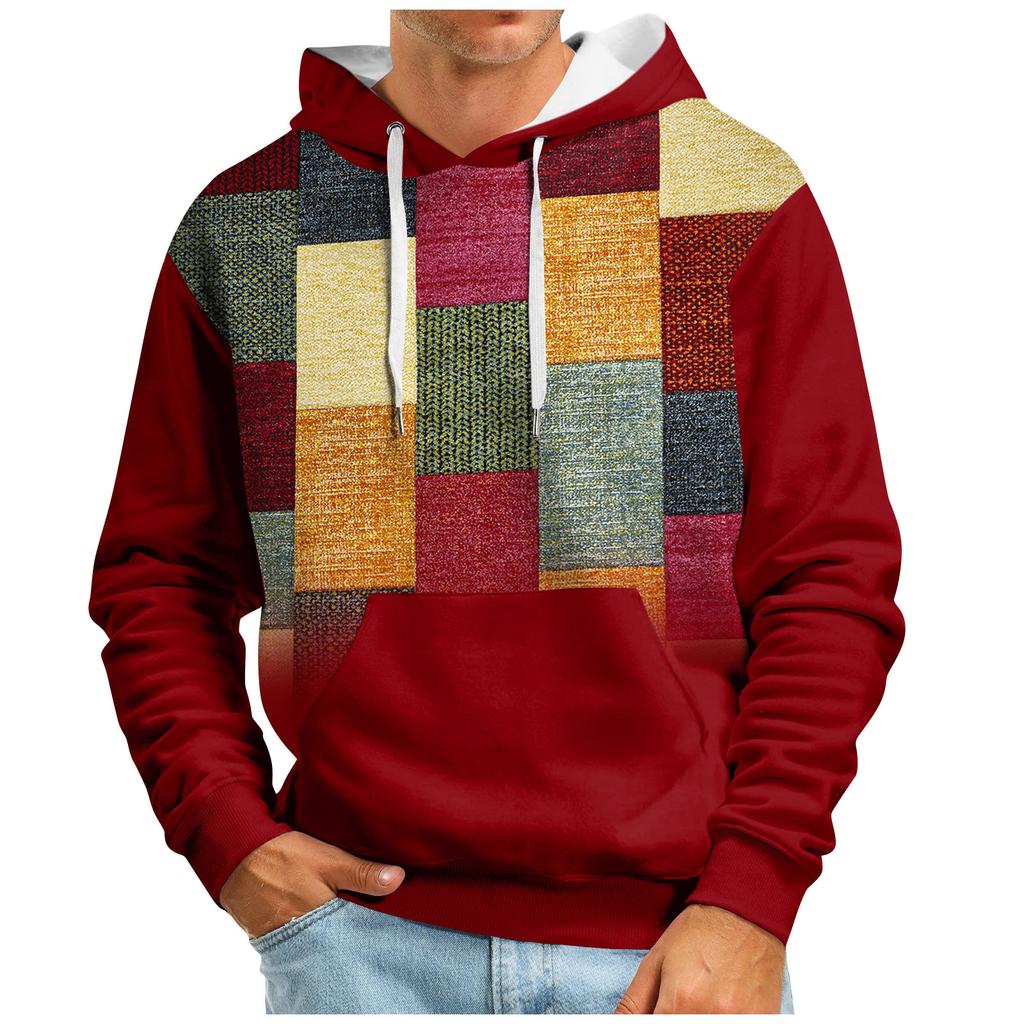 Модный свободный мужской и женский свитер с капюшоном с длинным рукавом и принтом