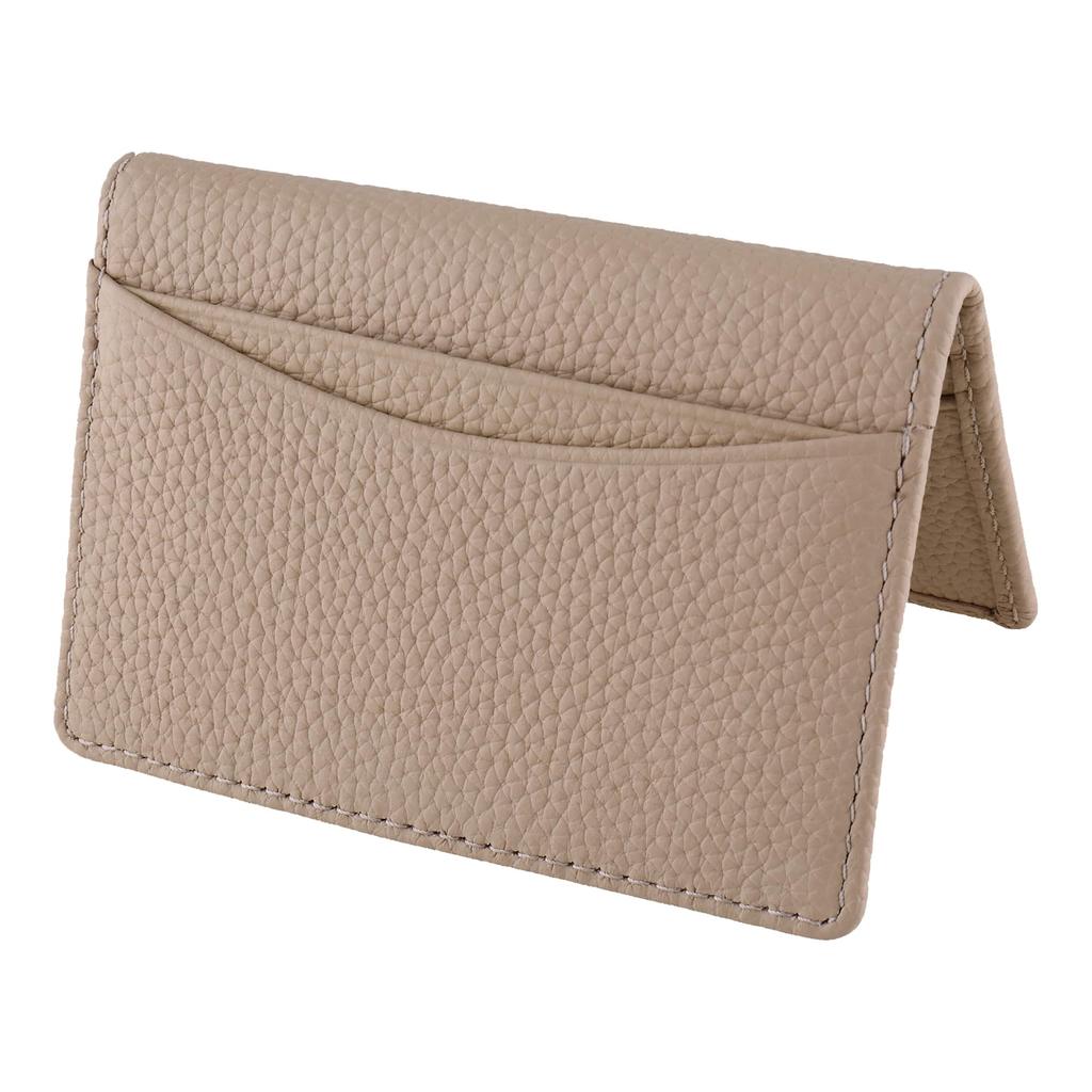 Card Case Genuine Leather Thin Brand Business Card Commuter Holder Credit Card Genuine Cow Leather Shrink Leather Present Outing Gift Greige