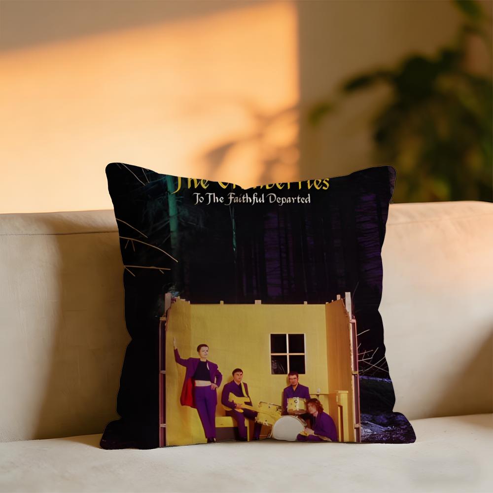 CCranBeRries Band Album Cover Cushion Cover Cozy Velvet Throw PillowSoft Warm Cushion For Sofa  Bed