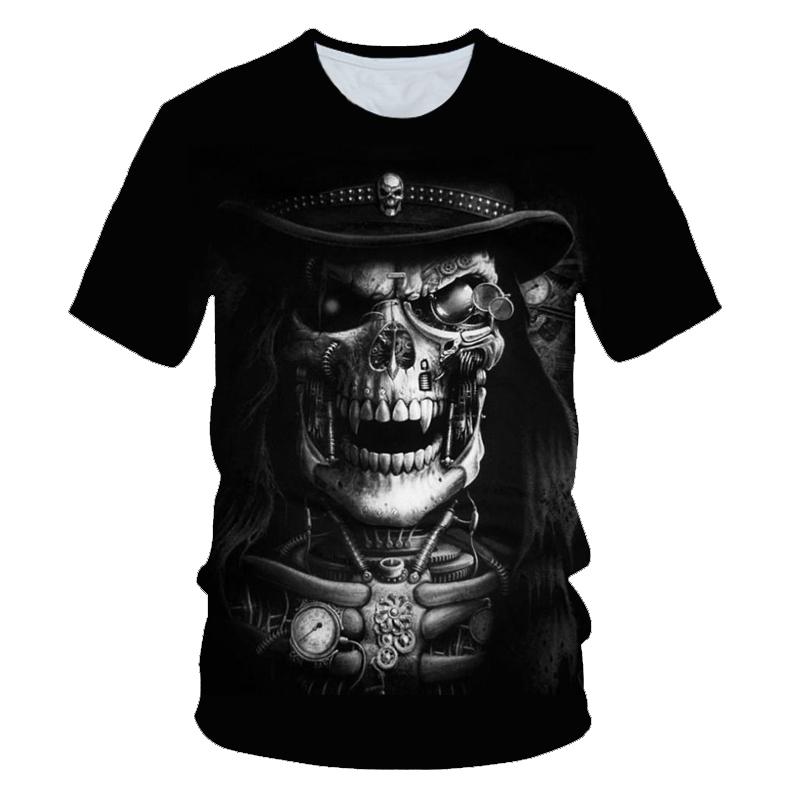 Skull Beauty Rock Cool 3D T Shirts Mens Motorcycle Punk 3D Printed T Shirt Men Clothes Tshirt Summer Top Homme Hipster Pop Shirt