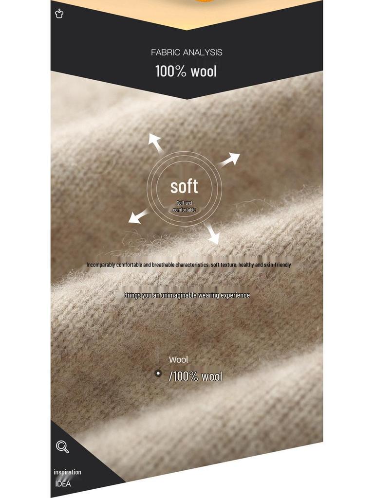 Men's Versatile Stand-Up Collar Cashmere Wool Cardigan - Long-Sleeve, Thickened Knitted Coat for Autumn and Winter