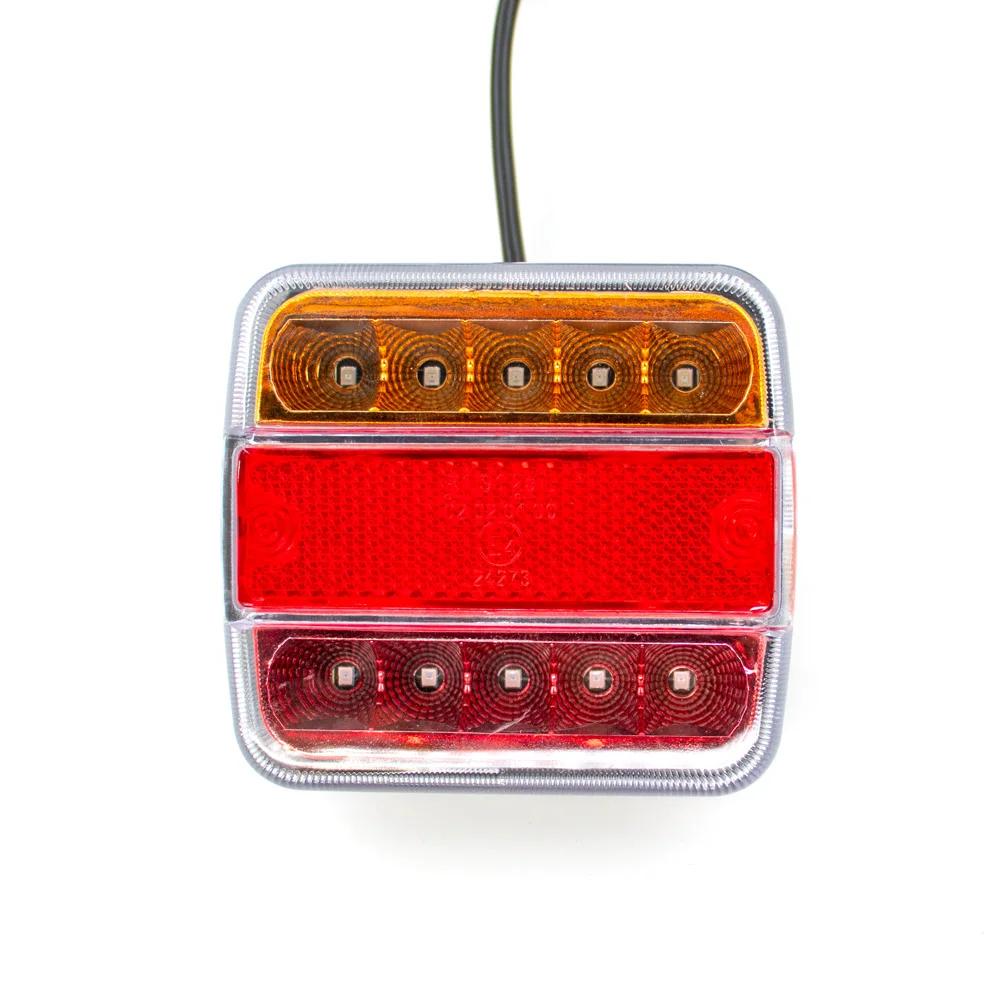 1 Set 12V Universal Rear Towing Trailer Tail Light 14 LED 7.5m+2.5m Cable 7 Pin Brake Stop Waterproof License Number Plate Lamp