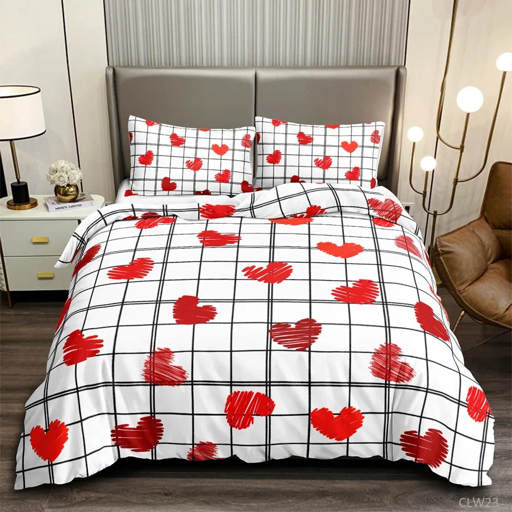 Романтический комплект постельного белья с красными розами, пододеяльник для подростков с принтом, двухъярусный полиэстеровый пододеяльник с цветочной тематикой