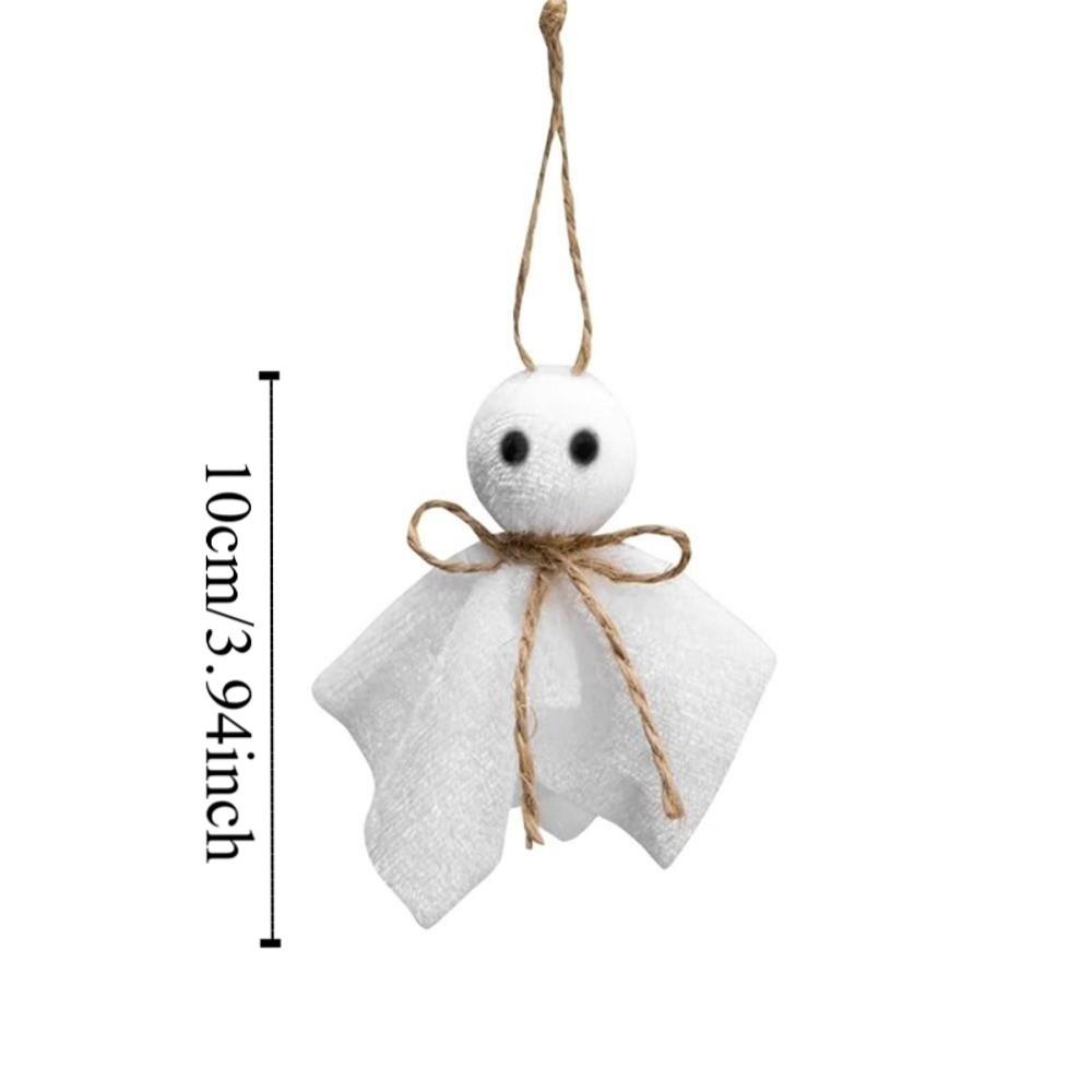6Pcs creative Halloween Hanging Ornaments White Ghosts DIY Halloween Cloth Ghosts 3 Inch Lightweight Hanging Ghost Pendant