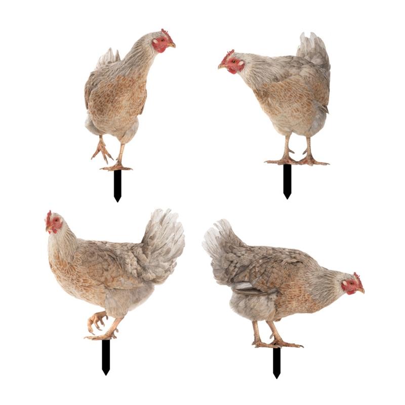 Садовые колышки в виде курицы, акриловые таблички для двора, уличная скульптура, статуэтка, украшения для горшечных растений, садовый вкладыш, декор для двора, лужайки