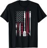 Смешная дымная американская флаг July 4th от BBQ Tools Подарок для гриля Унисекс футболка