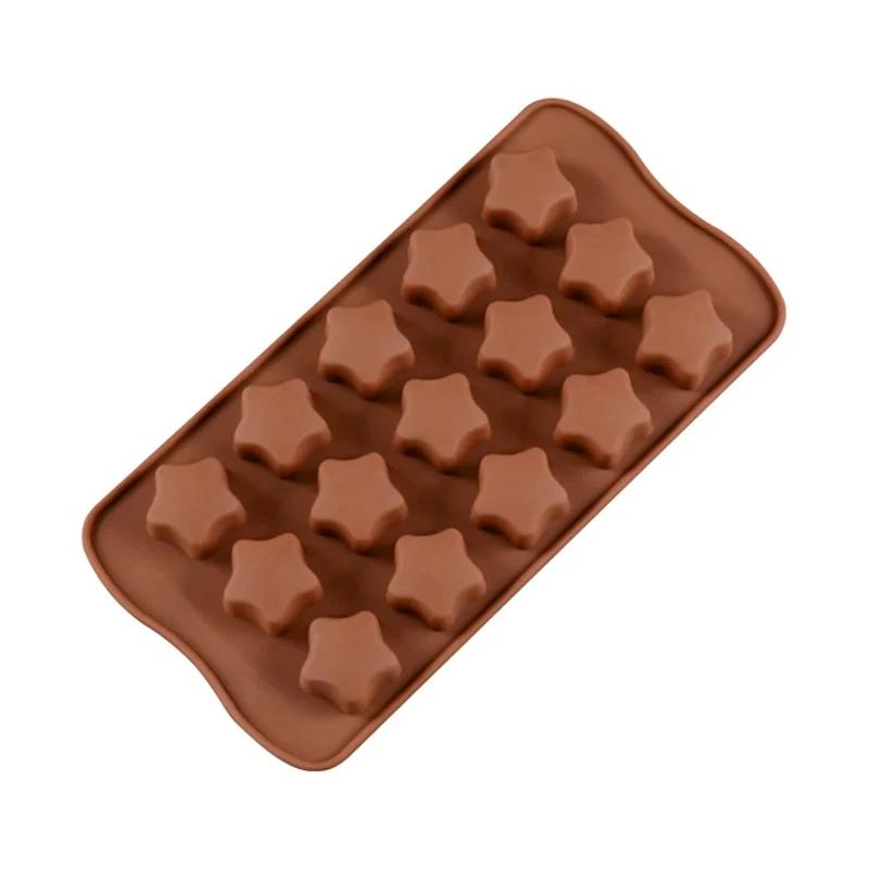 15-гнездная силиконовая форма для шоколада, антипригарная форма для желе, конфет, помадки, форма для льда в форме звезды, инструмент для самостоятельного украшения торта