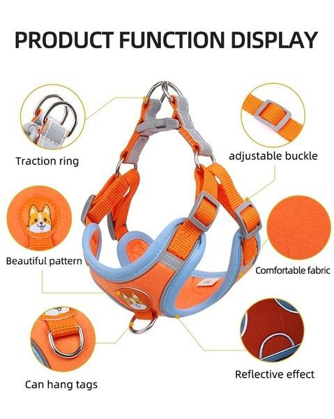 Новая шлейка и поводок для маленьких собак, светоотражающая шлейка для маленьких собак, регулируемая шлейка для домашних животных