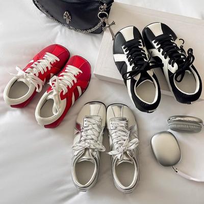 Чжао Рут Ни Ни туфли зебра с маленьким квадратным носком новые спортивные повседневные цветные красные женские