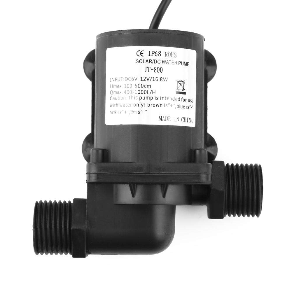 Hilitand DC Brushless Water Pump, 12V, 800L/H, -40℃-100℃, Portable Magnetic Drive Water Pump JT-800D-12