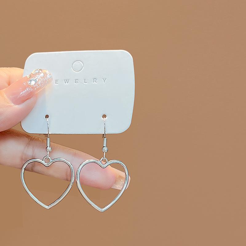 E371 Харадзюку Геометрические Серьги-подвески Золотые Сердечки Любовь - Мягкие Милые Подвески