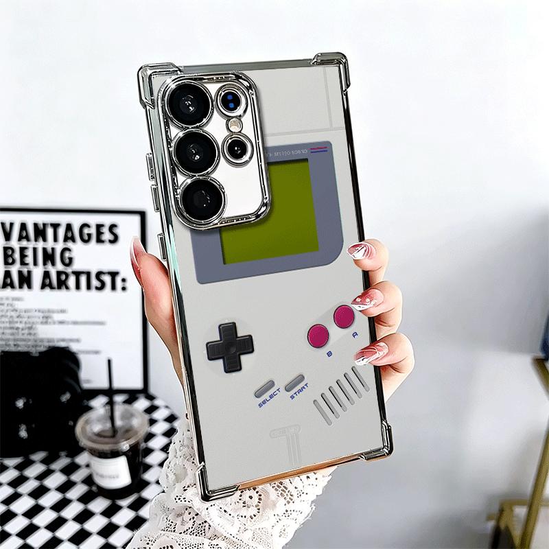 Game Console Trend Pattern Plating Phone Case For Samsung Galaxy S24 S25 FE S26 Edge S23 Ultra S22 S21 Plus S20 Anti-Fall Airaba