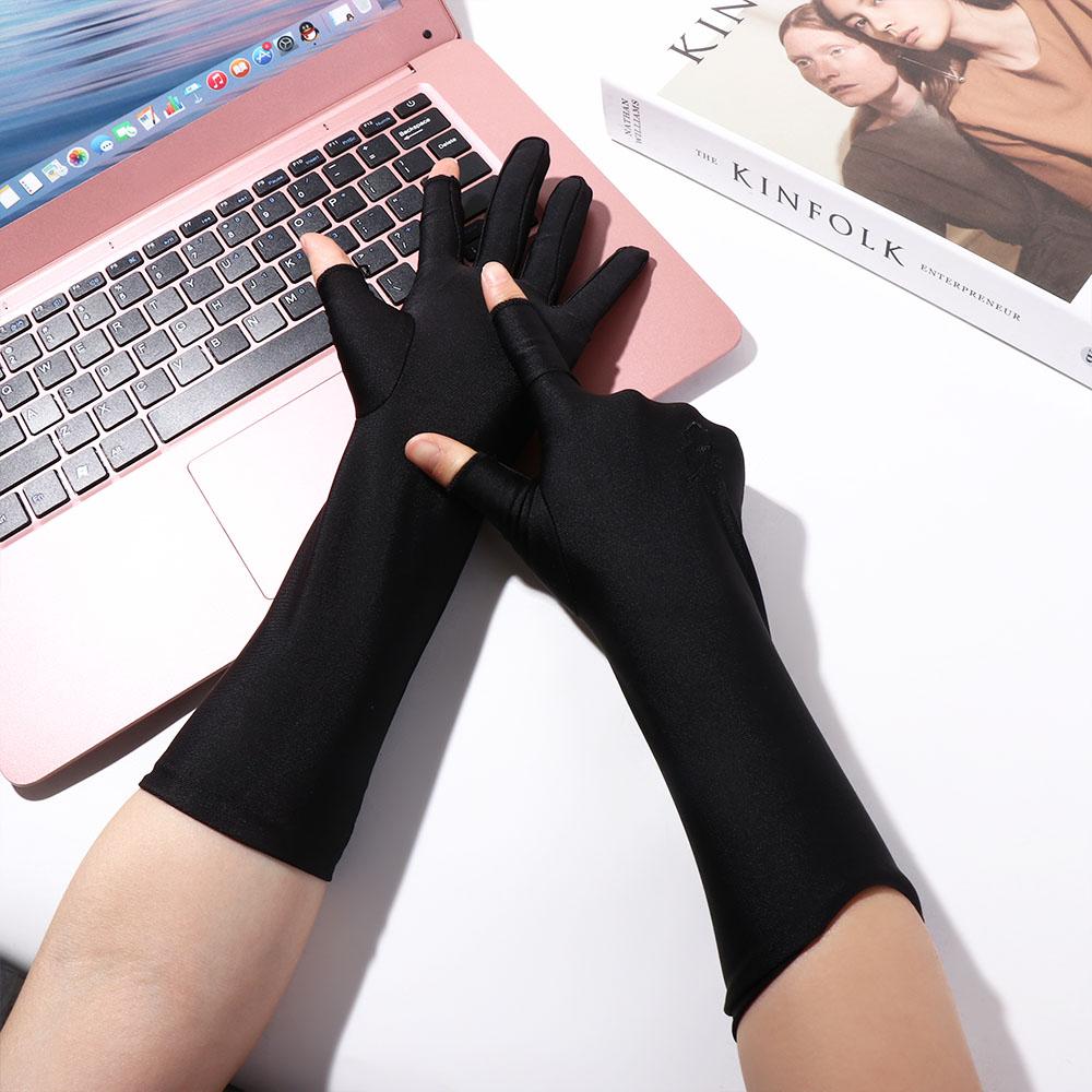 Уличный спорт Защита от УФ Солнцезащитные перчатки для женщин Цветочные перчатки Рукавицы из ледяного шелка Солнцезащитный чехол