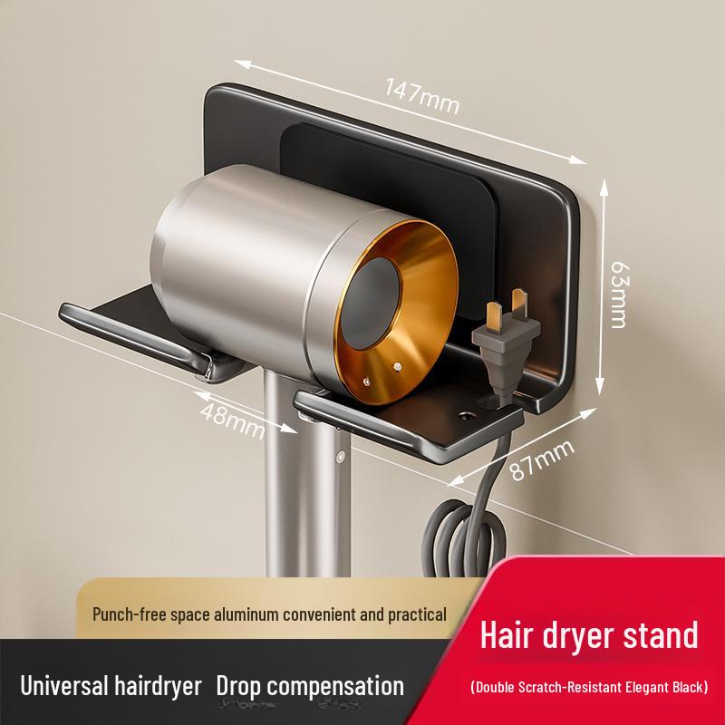 Настенный держатель для фена без отверстий для хранения в ванной комнате