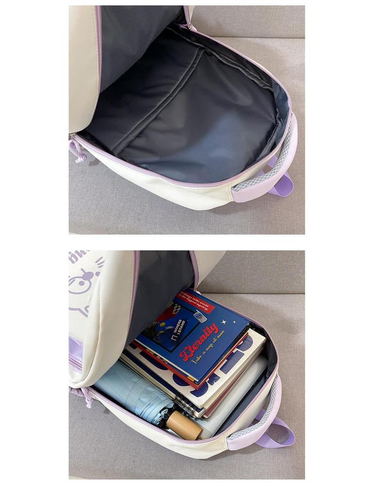 Cartoon Print Large Capacity Student Backpack for School