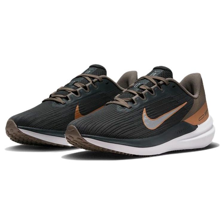 Nike Air Winflo 9 Grey Metallic Copper Женские кроссовки Dark-Smoke-Grey Olive-Grey Metallic-Silver DD8686-005