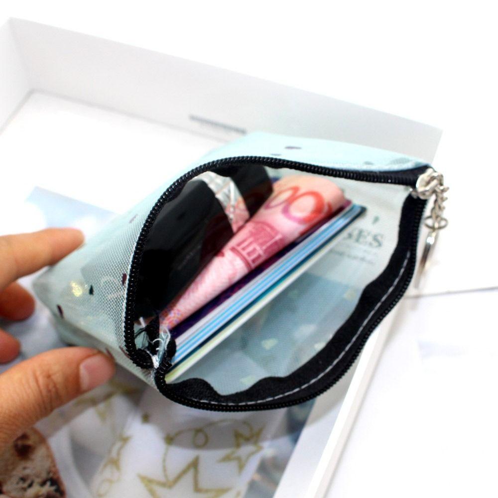 Zipper Transparent Coin Purse Candy Color Card Storage Bag Simple Small Wallet Lady