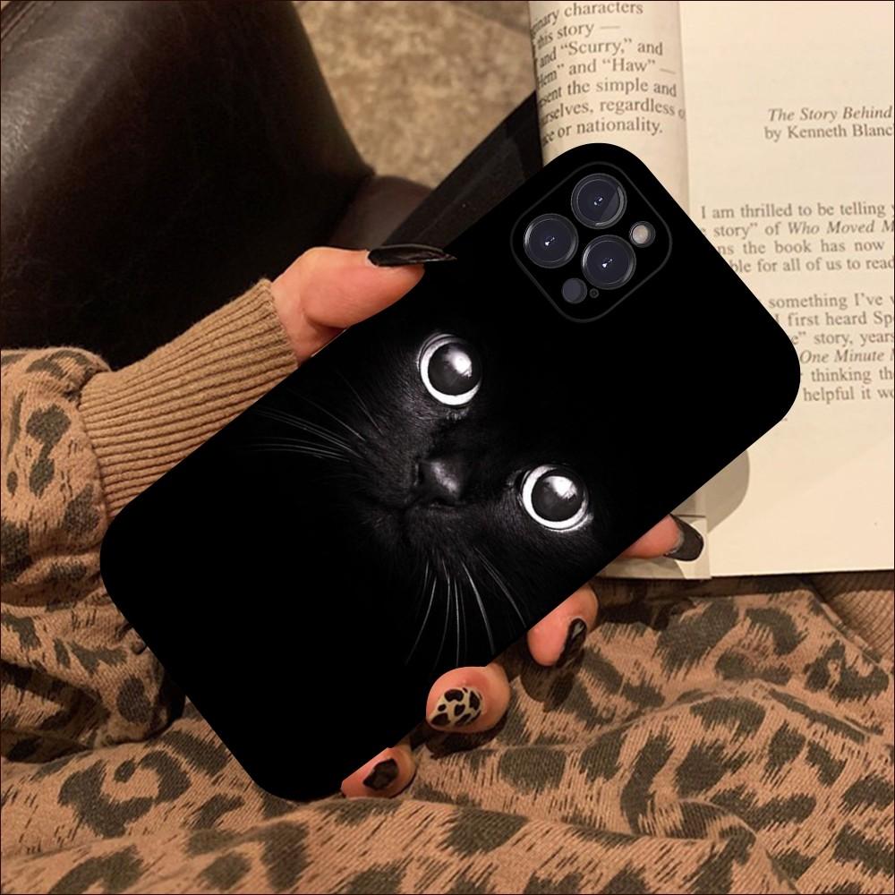 Черный кот с пристальным взглядом Чехол для телефона Для iPhone 15 14 11 12 13 Mini Pro XS Max Чехол 6 7 8 Plus X XR SE 2020 Funda Shell