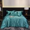Luxury Gold Mulberry Silk Bedding Set Comforter Quilt Cover Flat Sheet Pillowcase Double Ru Europe Queen Bed Linen Duvet Covers