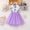 Детское модное платье принцессы, летнее платье для девочек без рукавов с бантом