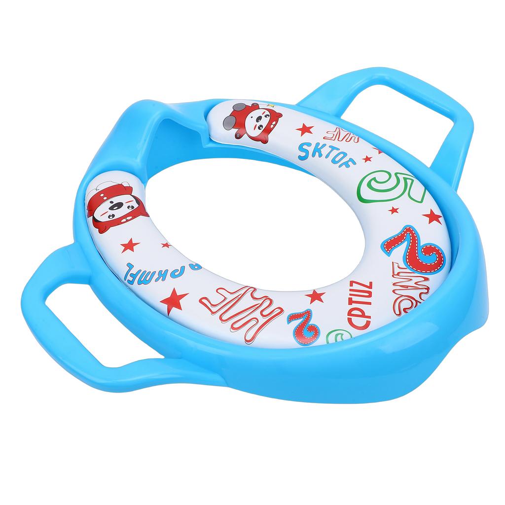 Baby Potty Training Seat for Boys Girls Toddler Potty Seat Soft Cushion with Non Slip Base Handles Splashing Guard Blue