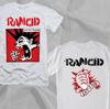 Панк-рок группа Rancid Ретро стиль Белая двусторонняя футболка Все размеры Высококачественная роскошь Для мужчин и женщин Топ Y2k