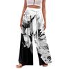Женские модные повседневные свободные широкие брюки с принтом на завязках и карманами