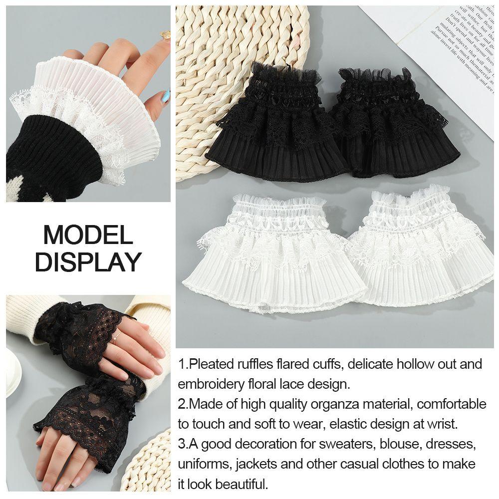 Decorative Gloves Arm Cover Lace Cuffs Ruffles Elbow Sleeve Fake Sleeve Detachable Sleeve Cuffs