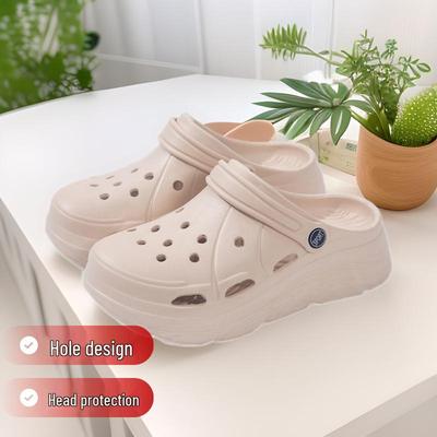 Женские летние пляжные сандалии и шлепанцы на платформе с закрытым носком