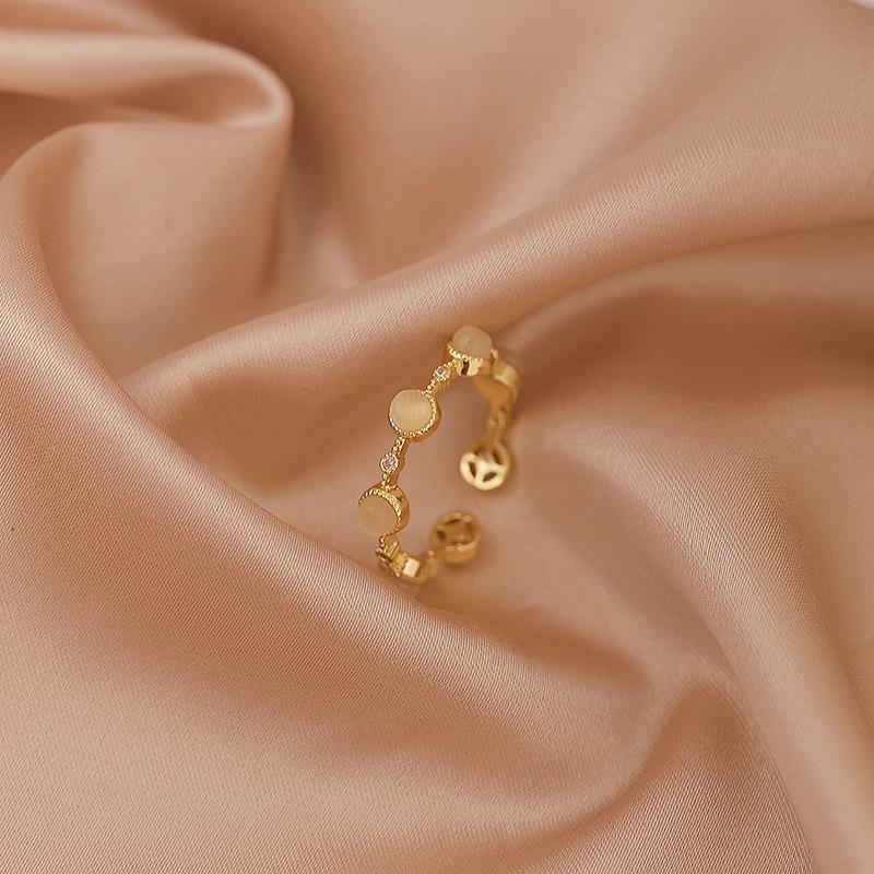 Роскошные кольца из золотого жемчуга и циркония для женщин, винтажное сексуальное разомкнутое кольцо, вечернее кольцо, модные элегантные ювелирные изделия