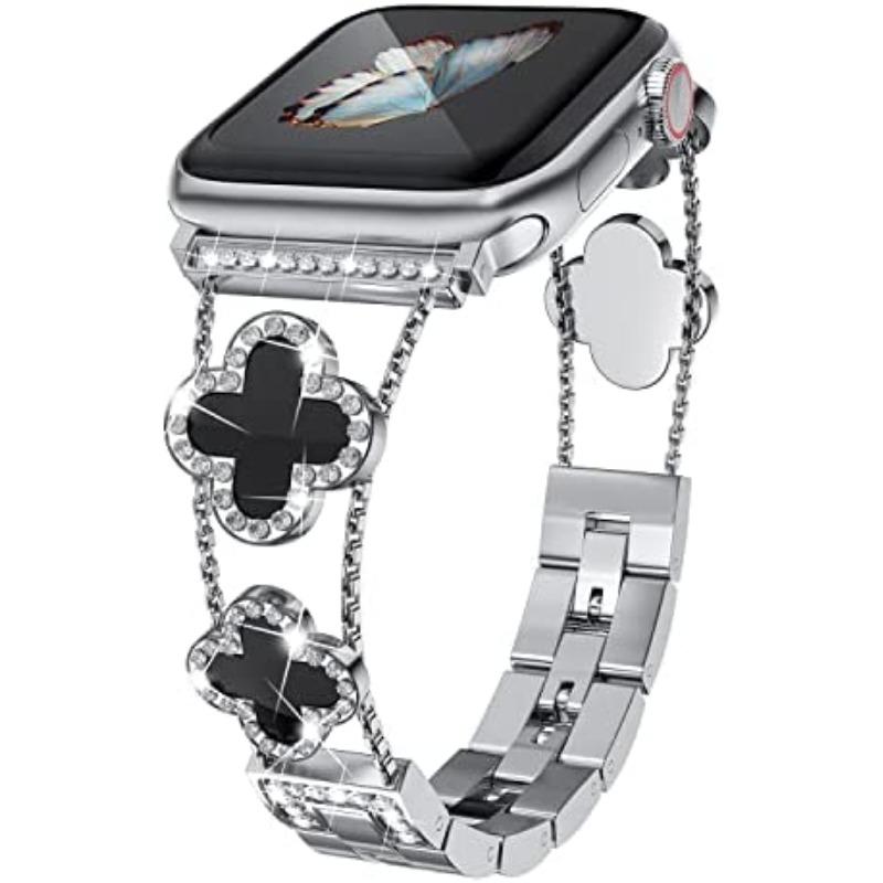 Роскошный тонкий блестящий ремешок для Apple Watch с металлическими бриллиантами Ultra 2, 49 мм, 40 мм, 42 мм, 44 мм, 45 мм, 41 мм, браслет Iwatch Se Series 8/7/6/5/4/3 для женщин, блестящий