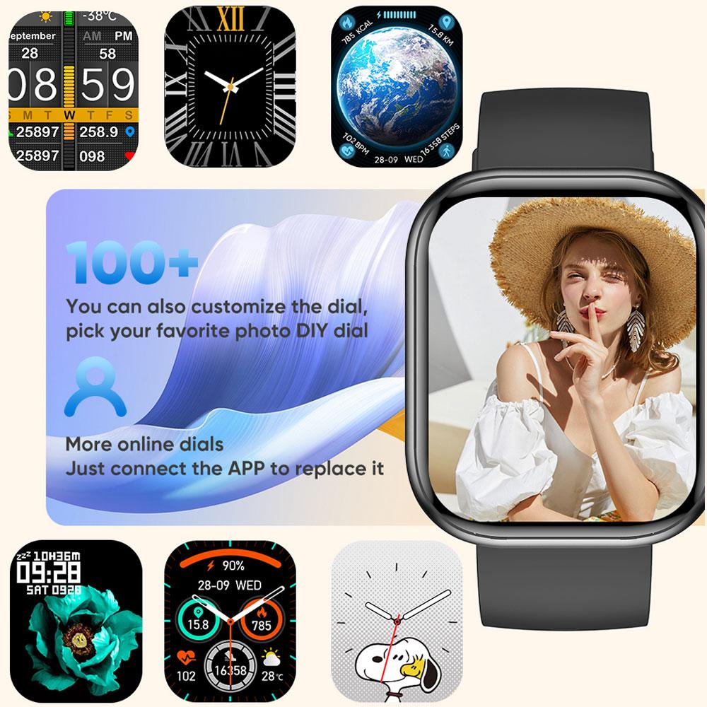 SACOSDING Новый голосовой помощник Bluetooth 2,01-дюймовый HD Amoled экран артериальное давление кислород в крови мониторинг здоровья мужчины женщины умные часы