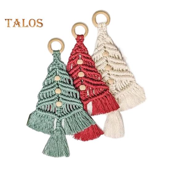 Набор для самостоятельного изготовления рождественской елки в стиле макраме, набор для плетения из хлопковой веревки, набор для ручного вязания в стиле бохо с кисточками для начинающих